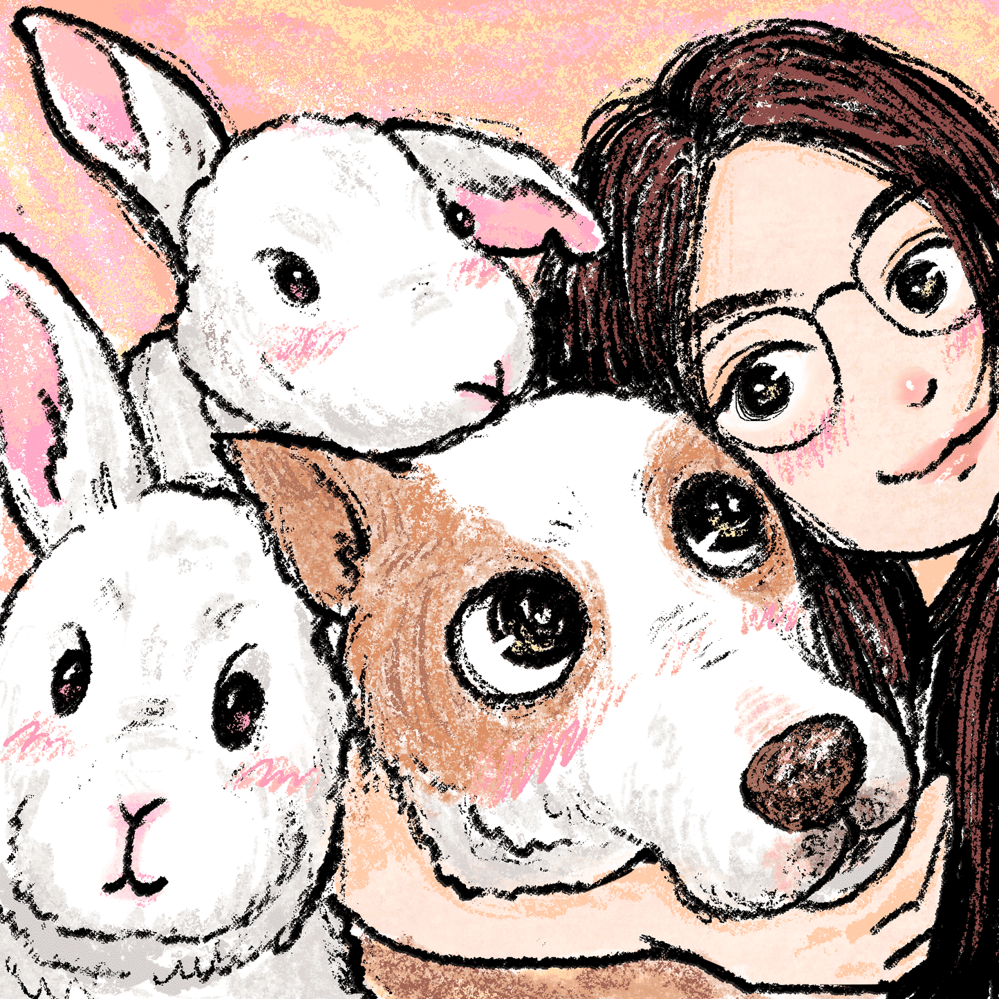 Custom Pet Portrait – Hand-Drawn by Our Collaborated Artist DouZi | Pawtrait Studio