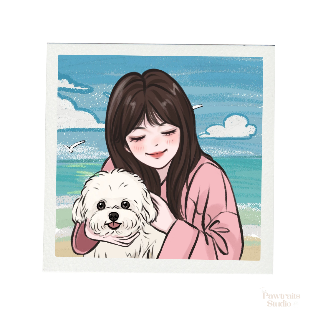 Custom Pet Portrait – Hand-Drawn Soft Creamy Style by MiraLyn| Pawtrait Studio