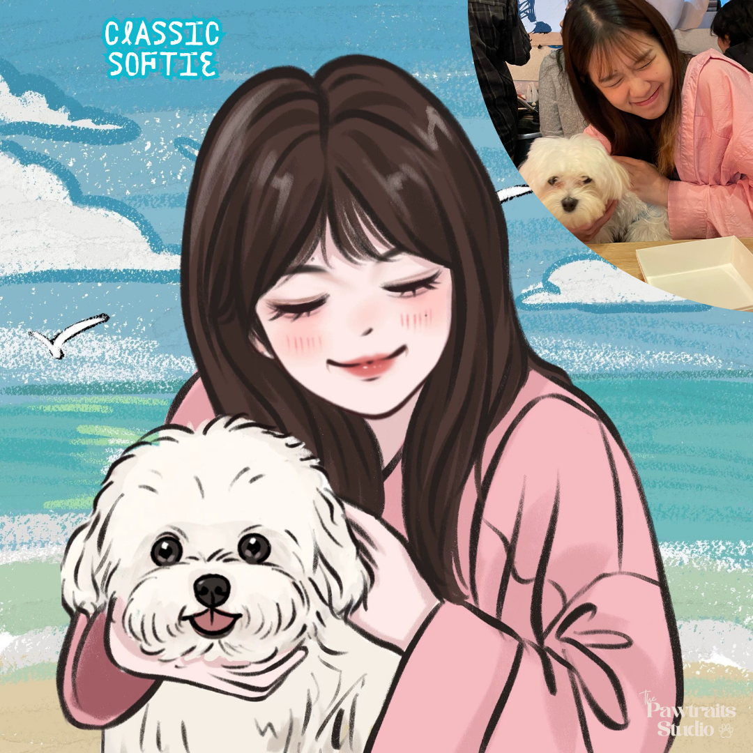 Custom Pet Portrait – Hand-Drawn Soft Creamy Style by MiraLyn| Pawtrait Studio