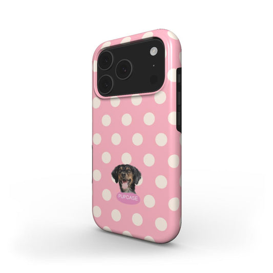 Personalised Memory Phone Case | Strawberry Milk Polka Dot