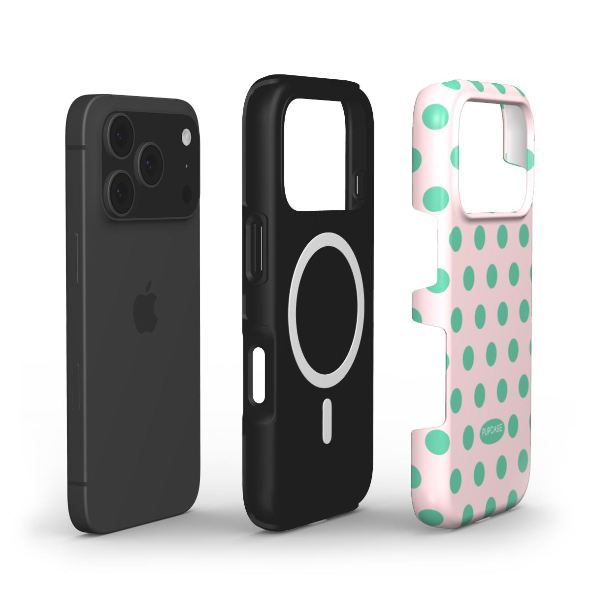 Cotton Candy Polka Dot MagSafe Phone Case for iPhone 12-17