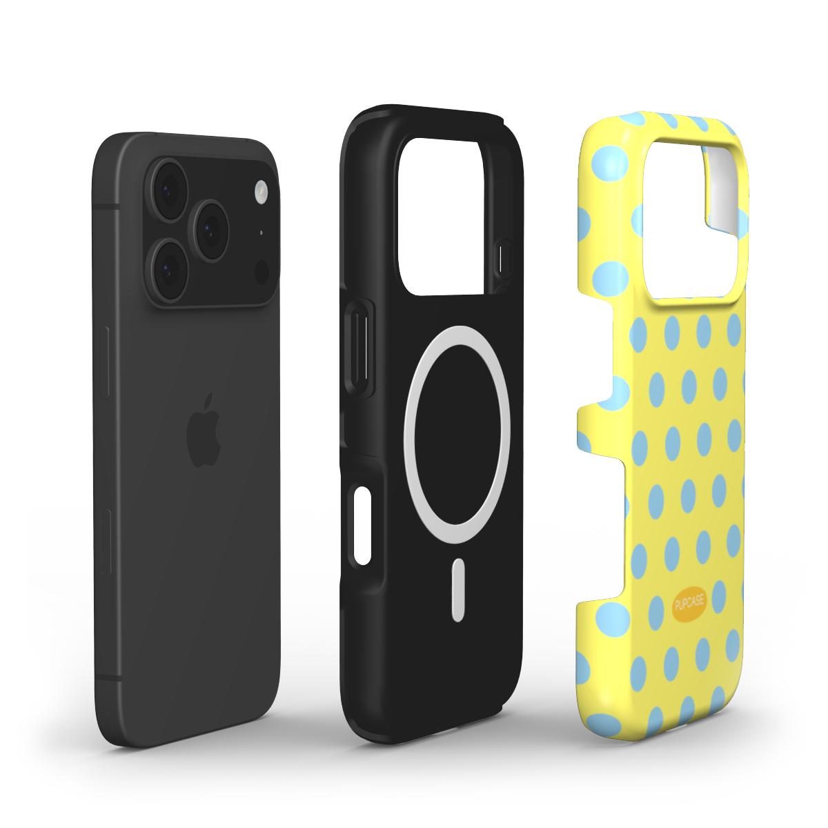 Lemon Yellow Fizzy Polka Dot MagSafe Phone Case for iPhone 12-17