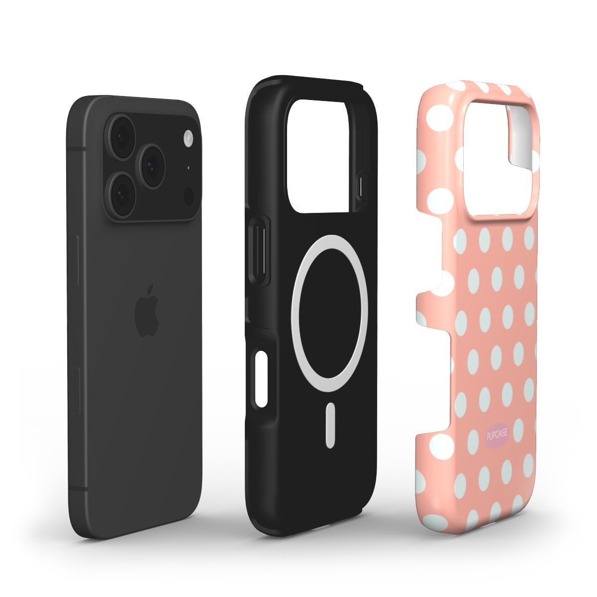 Pink Peach Lemonade Polka Dot MagSafe Phone Case for iPhone 12-17