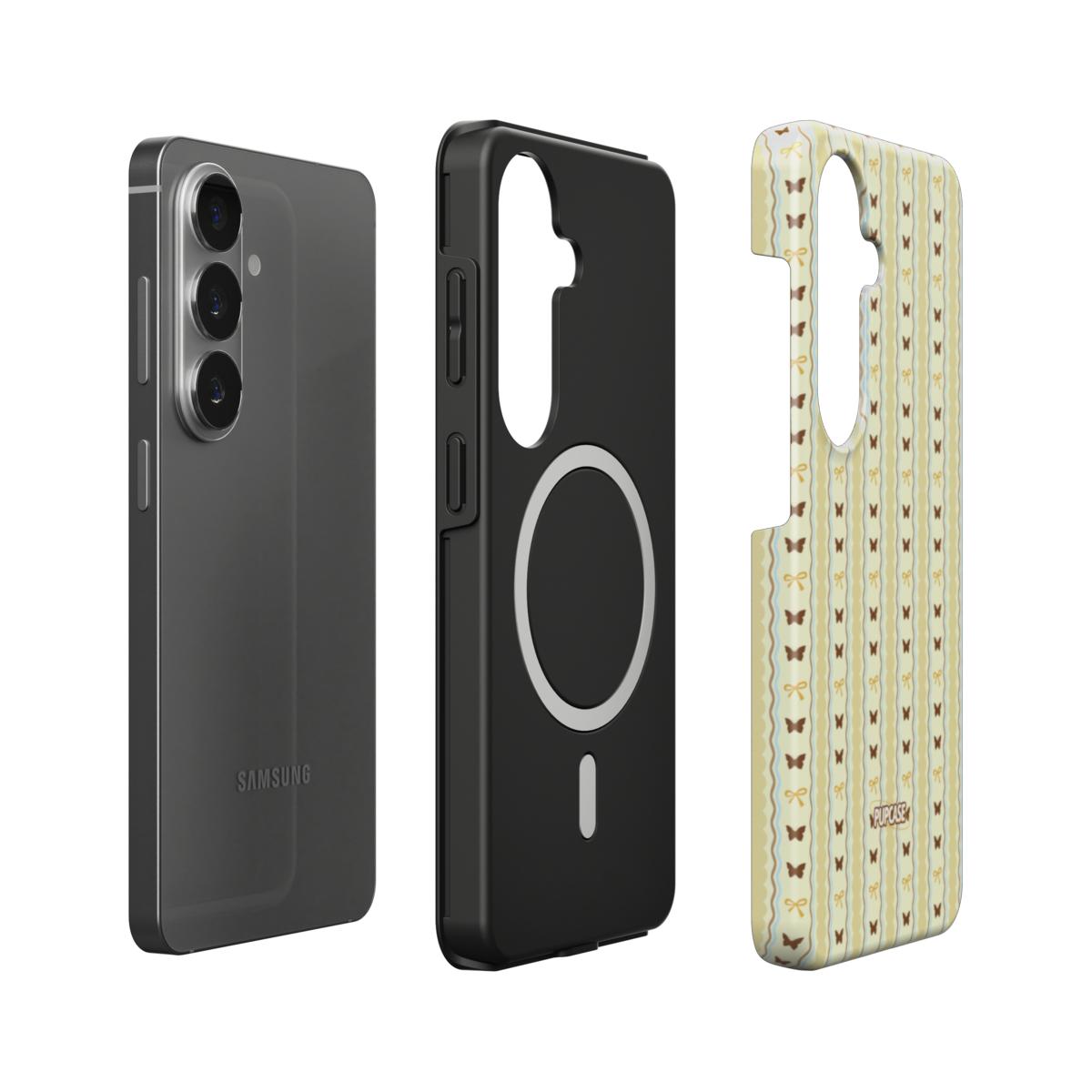 Vintage Butterfly Bow Magnetic Tough Phone Case | Samsung & Google Pixel