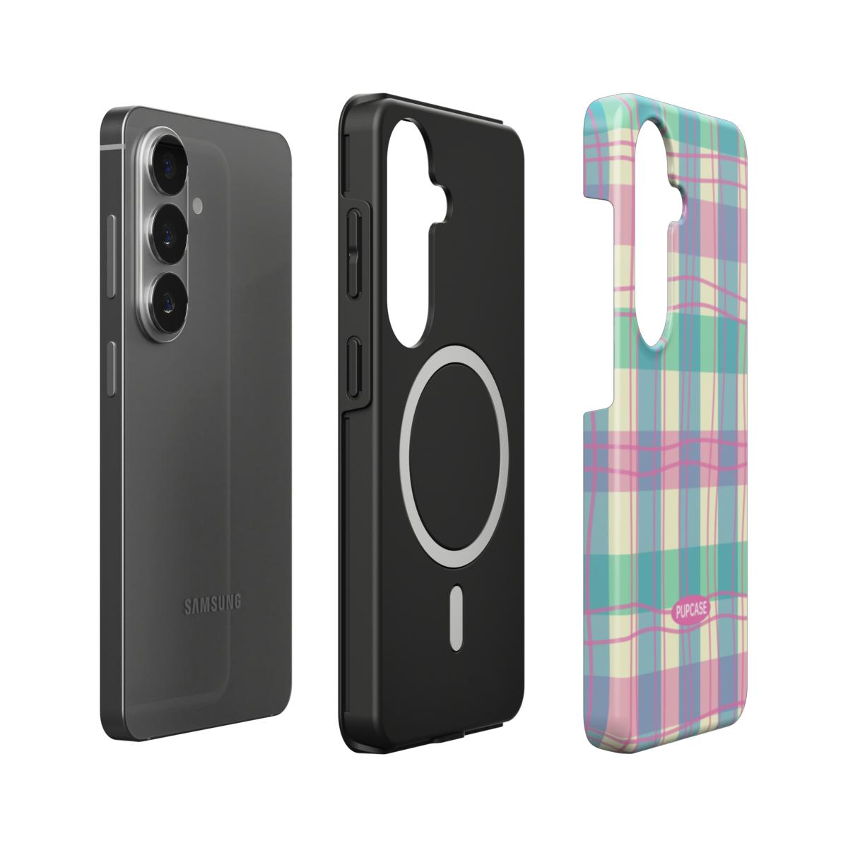 Pastel Plaid Dream Magnetic Tough Phone Case | Samsung & Google Pixel