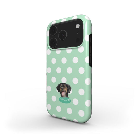 Personalised Memory Phone Case | Green Apple Jelly Polka Dot