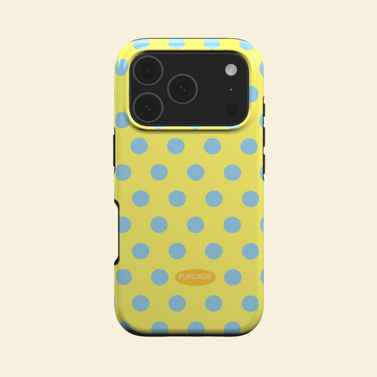 Lemon Yellow Fizzy Polka Dot MagSafe Phone Case for iPhone 12-17