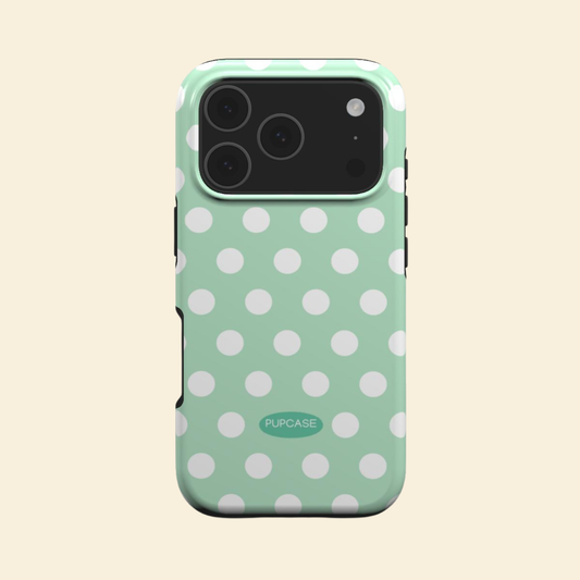 Green Apply Jelly Polka Dot MagSafe Phone Case for iPhone 12-17