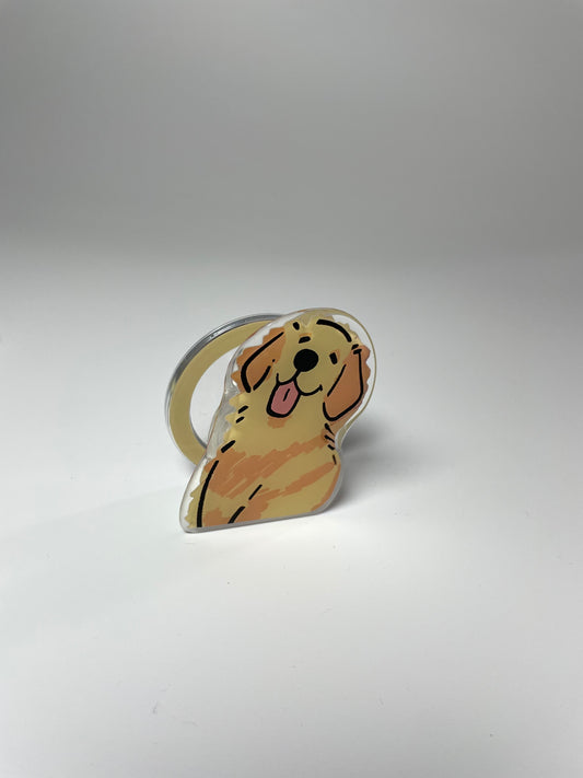 Golden Retriever PupGrip - Magnetic MagSafe Phone Grip and Stand for iPhone