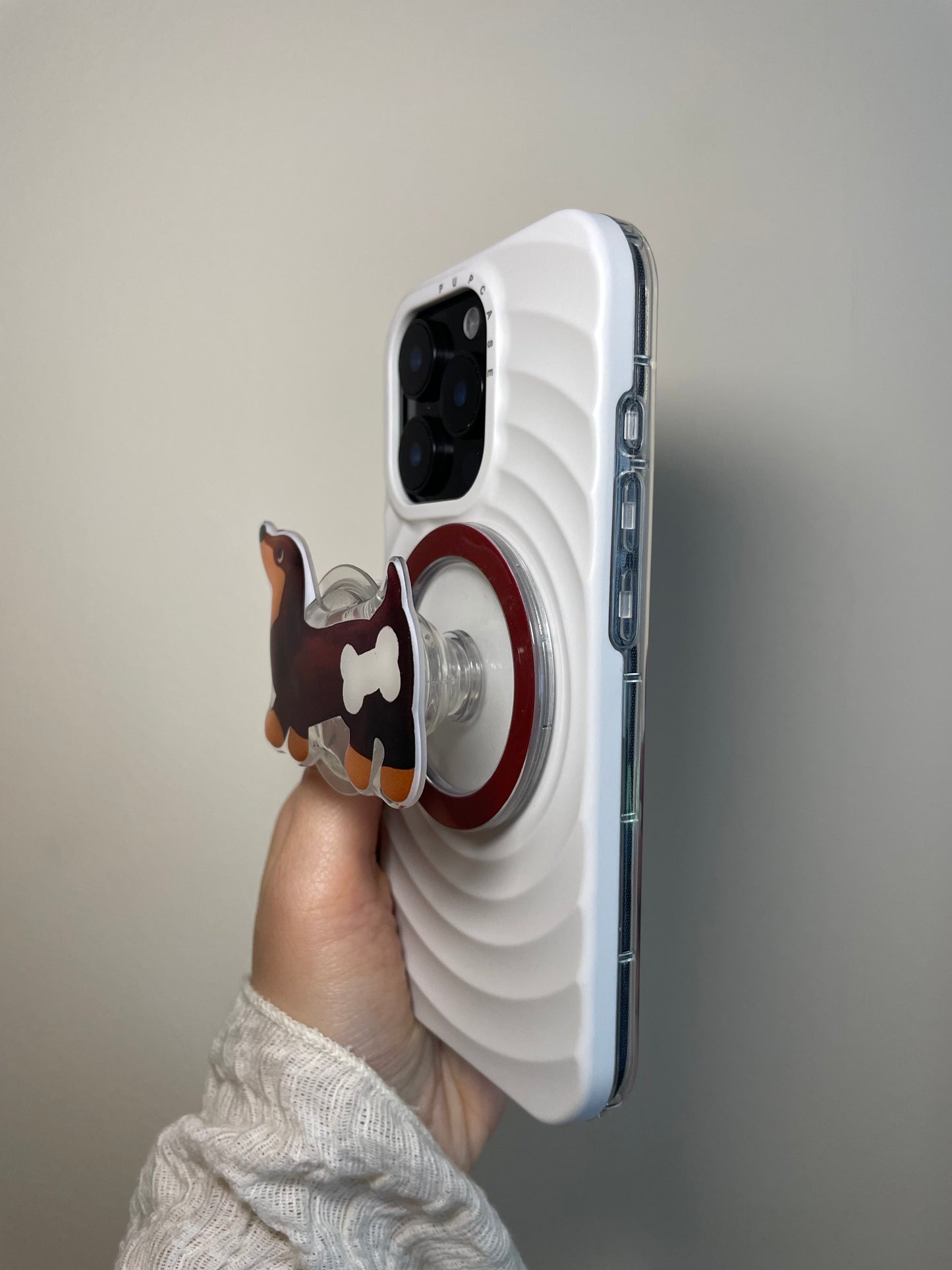 Playful Dachshund PupGrip - Magnetic MagSafe Phone Grip and Stand for iPhone