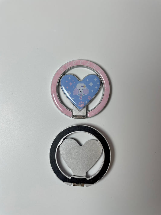 Poodle MagSafe Heart Phone Ring and Stand