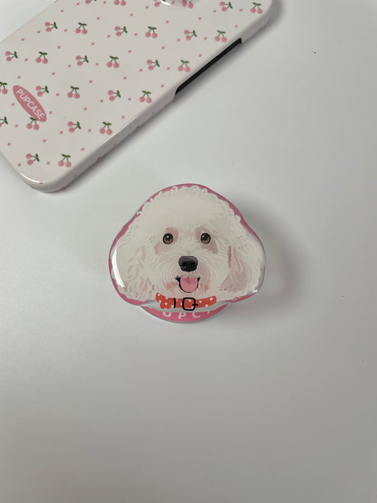Bichon Frisé Headshot MagSafe Phone Grip and Stand