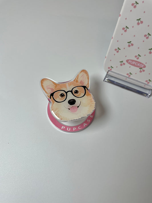 Pembroke Welsh Corgi Headshot MagSafe Phone Grip and Stand