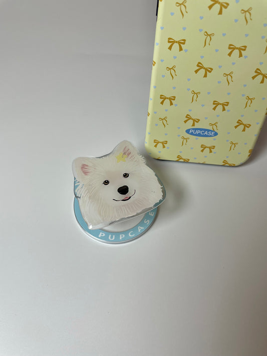 Samoyed Headshot MagSafe Phone Grip and Stand