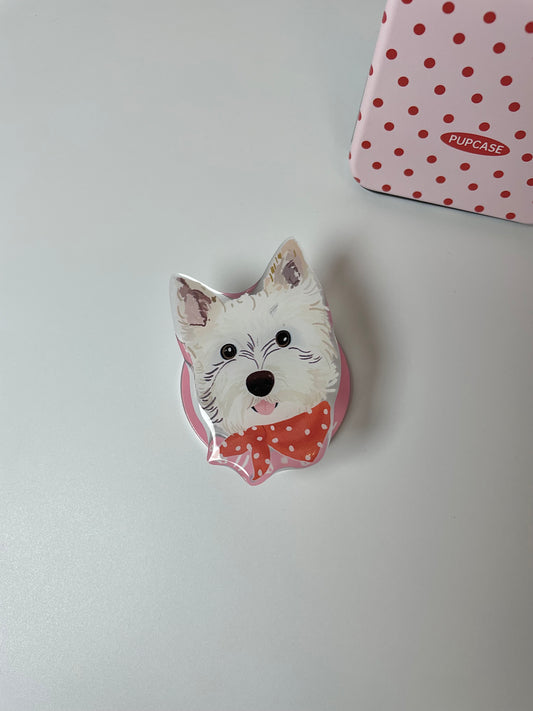 West Highland White Terrier Headshot MagSafe Phone Grip and Stand