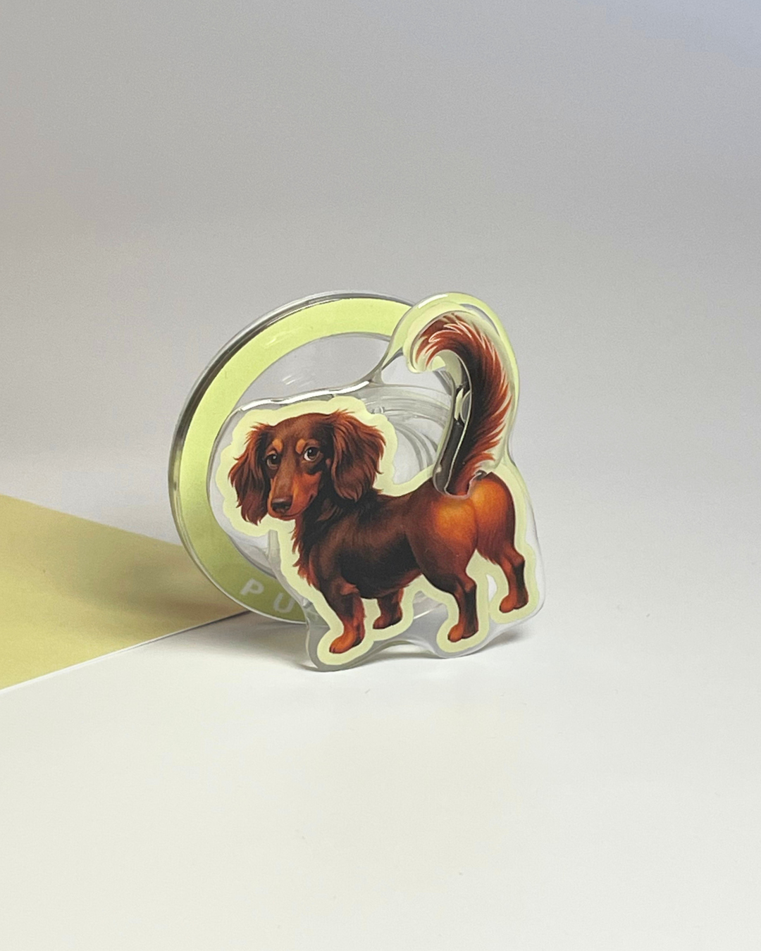 dachshund magsafe phone grip and stand for iphone by pupcase