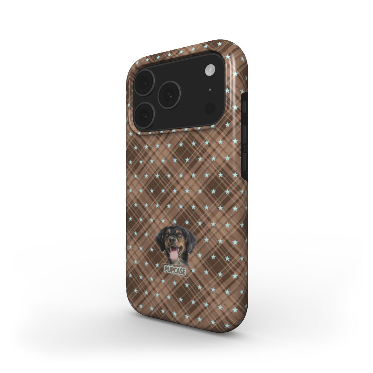 Personalised Memory Phone Case | Mocha Star Tartan