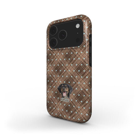 Personalised Memory Phone Case | Mocha Star Tartan