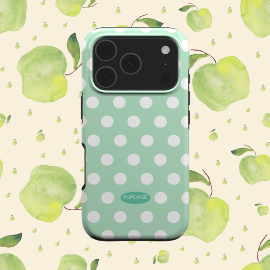 Green Apply Jelly Polka Dot MagSafe Phone Case for iPhone 12-17