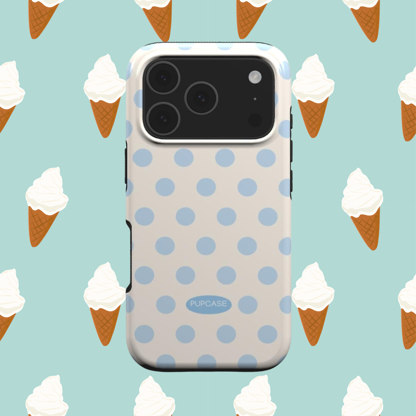 Vanilla Ice Cream Polka Dot MagSafe Phone Case for iPhone 12-17