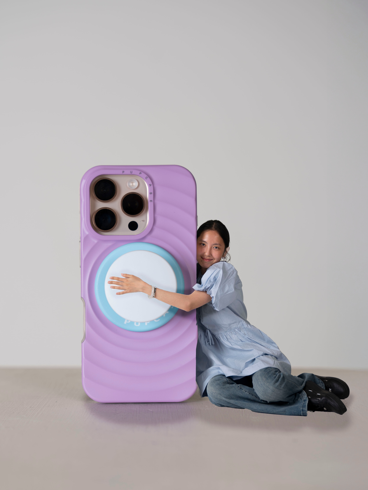 Mauve Purple MagSafe Compatible iPhone Case – Minimal Wavy Design