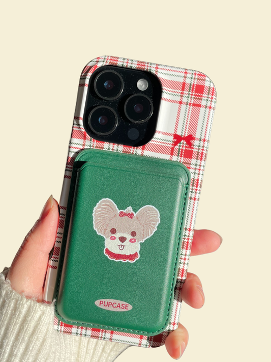 Christmas Yorkie PupWallet - MagSafe Phone Wallet and Card Holder