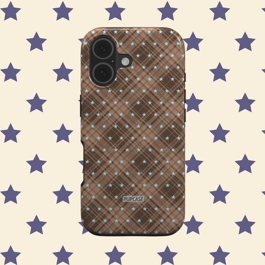 Mocha Star Tartan Phone Case for iPhone 12-17