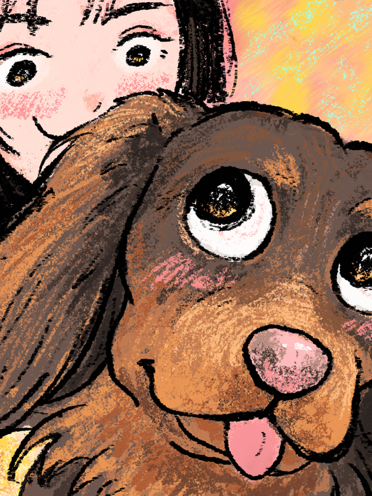 Custom Pet Portrait – Hand-Drawn by Our Collaborated Artist DouZi | Pawtrait Studio