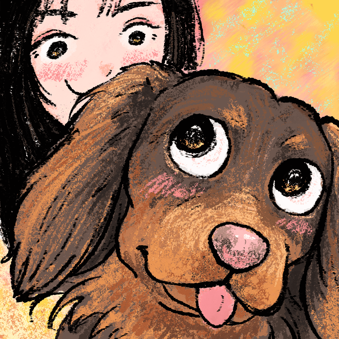 Custom Pet Portrait – Hand-Drawn by Our Collaborated Artist DouZi | Pawtrait Studio