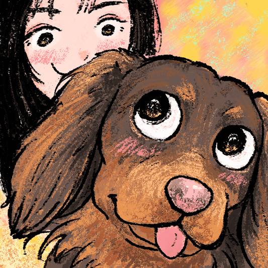 Custom Pet Portrait – Hand-Drawn by Our Collaborated Artist DouZi | Pawtrait Studio
