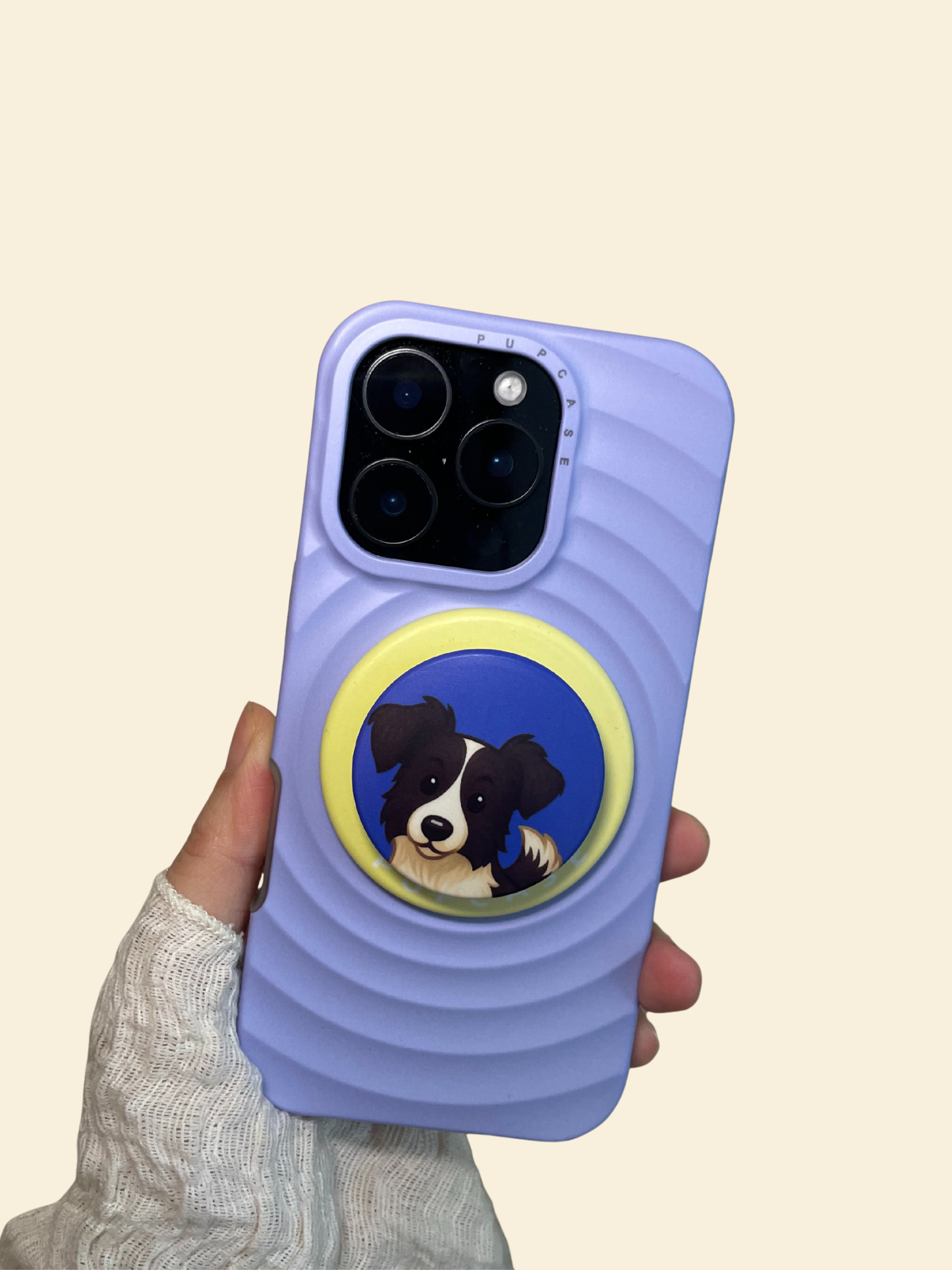 Border Collie Head Tilt PupGrip – Magnetic MagSafe Phone Grip & Stand for iPhone