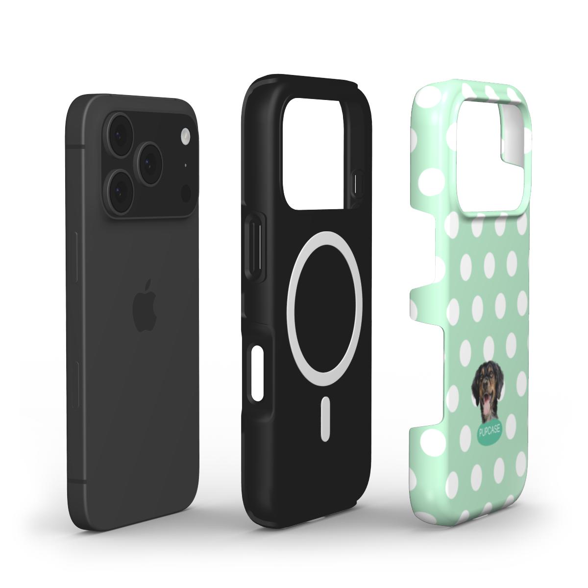 Personalised Memory Phone Case | Green Apple Jelly Polka Dot