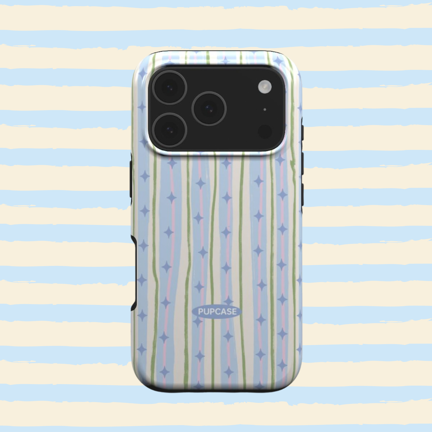 Pastel Stripe Star MagSafe Case for iPhone 12–17 | PupCase