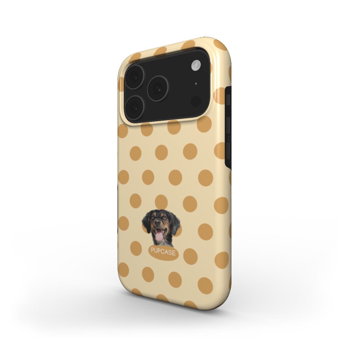Personalised Memory Phone Case | Caramel Cookie Dough Polka Dot
