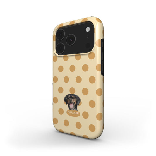 Personalised Memory Phone Case | Caramel Cookie Dough Polka Dot