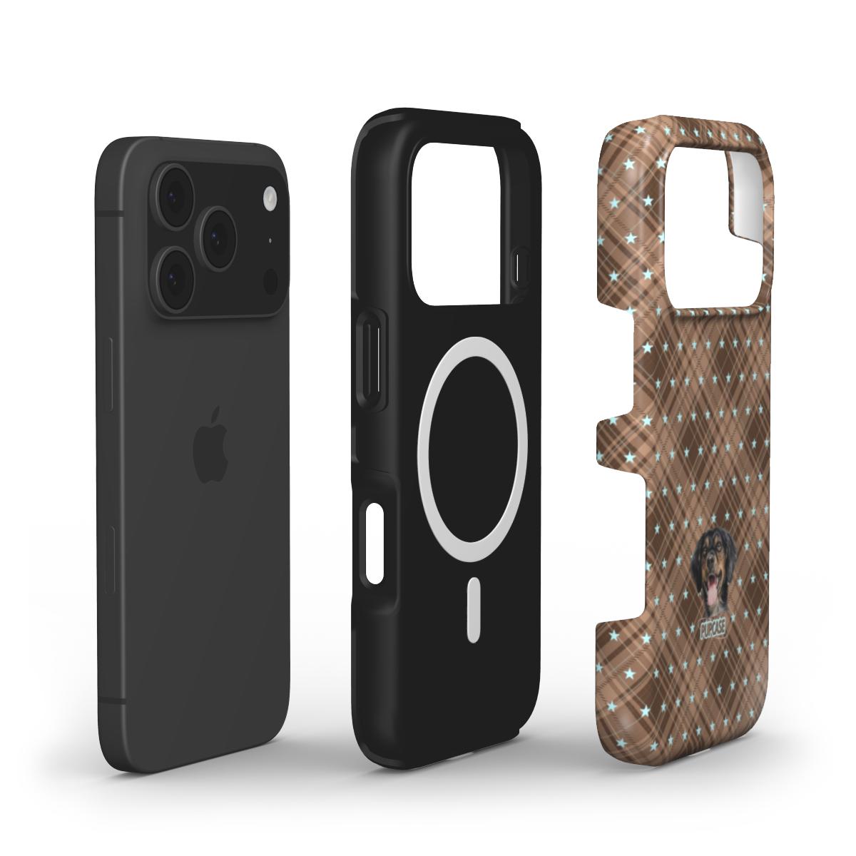 Personalised Memory Phone Case | Mocha Star Tartan