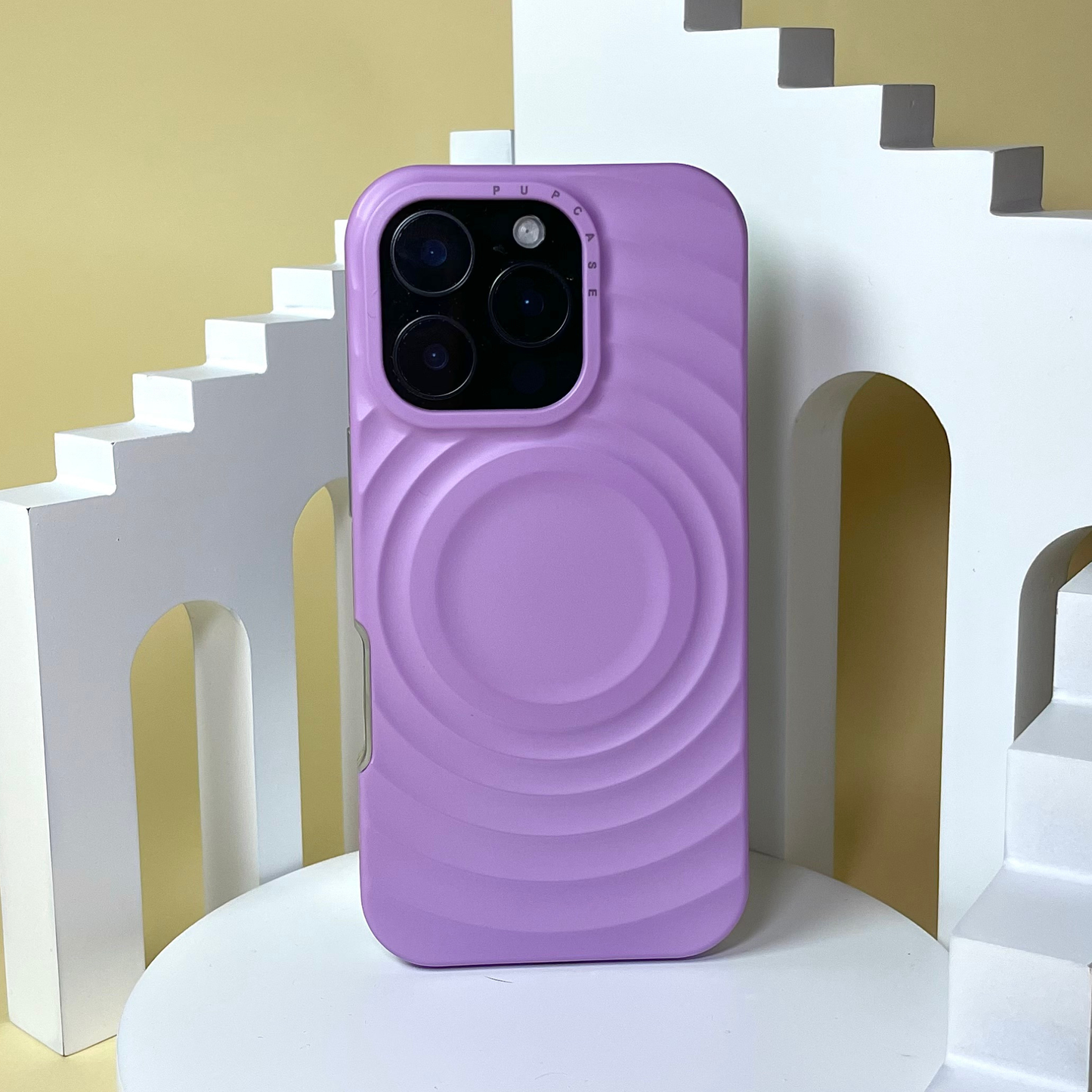 Mauve Purple MagSafe Compatible iPhone Case – Minimal Wavy Design