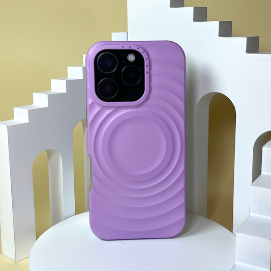 Mauve Purple MagSafe Compatible iPhone Case – Minimal Wavy Design