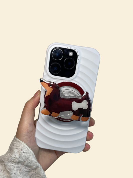 Playful Dachshund PupGrip - Magnetic MagSafe Phone Grip and Stand for iPhone