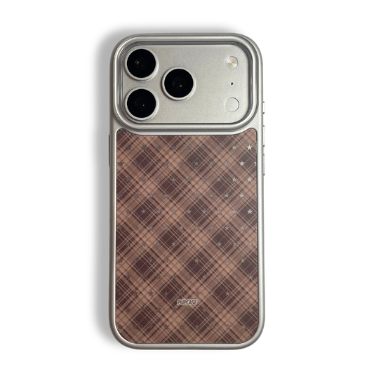 Mocha Tartan iPhone case - Y2K