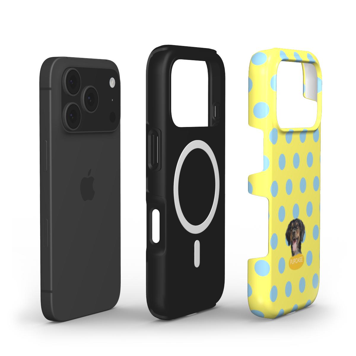 Personalised Memory Phone Case | Lemon Fizzy Polka Dot