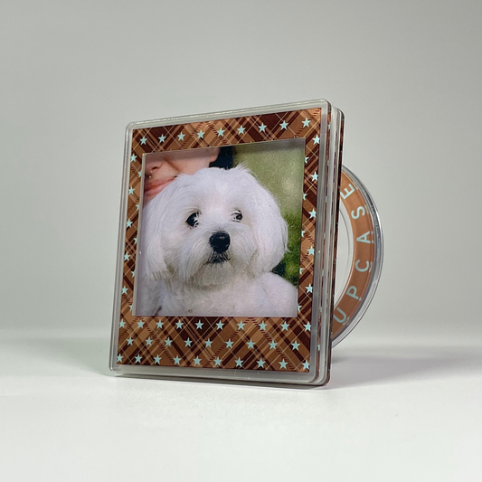 Mocha Star Tartan Magnetic Photo Frame Phone Stand