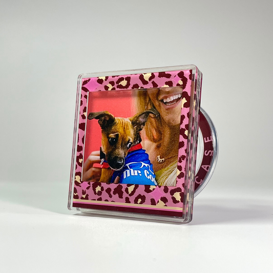 Pink Sugar Leopard Magnetic Photo Frame Phone Stand
