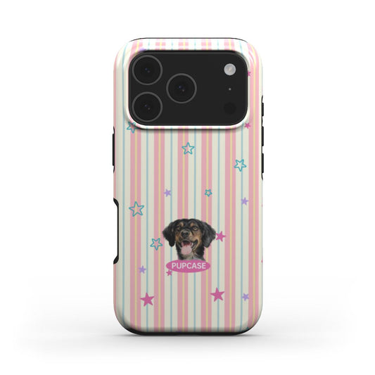 Personalised Memory Phone Case | Candy Star Stripe