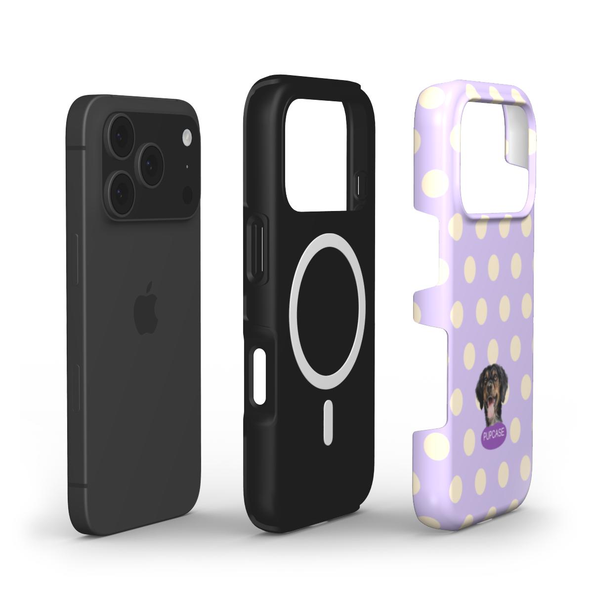 Personalised Memory Phone Case | Grape Candy Floss Polka Dot