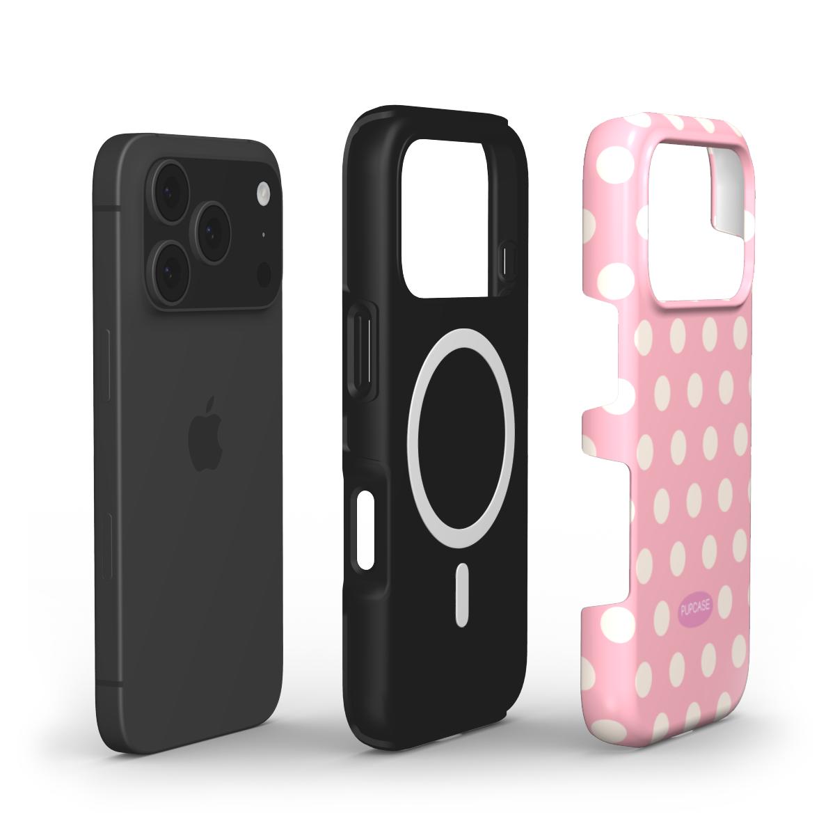 Strawberry Milk Polka Dot MagSafe Phone Case for iPhone 12-17