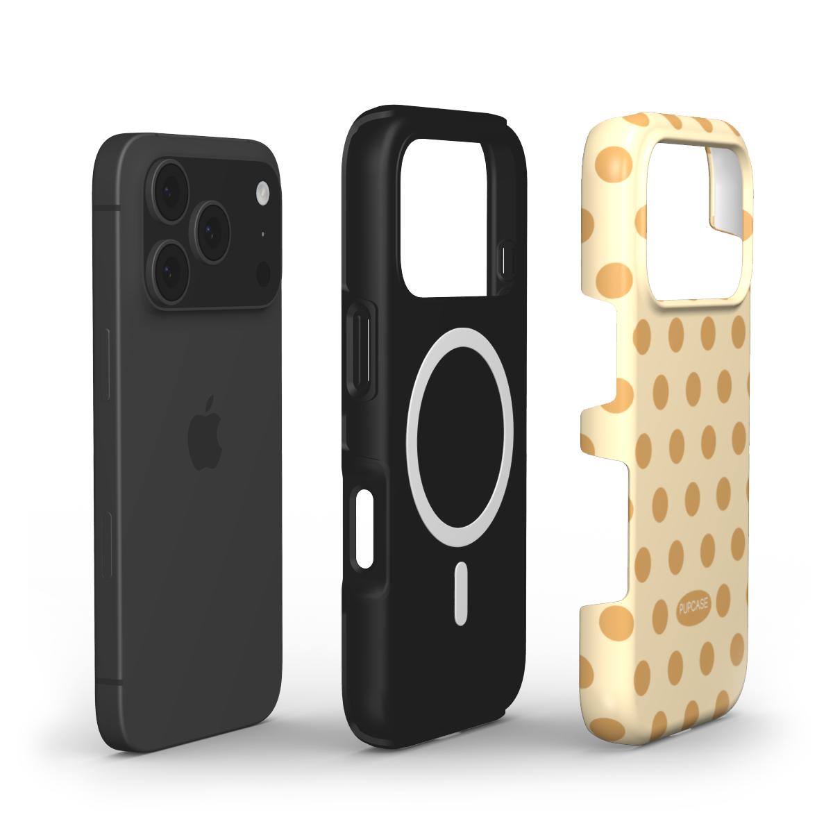 Caramel Cookie Dough Polka Dot MagSafe Phone Case for iPhone 12-17