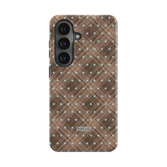 Mocha Star Tartan Magnetic Tough Phone Case | Samsung & Google Pixel