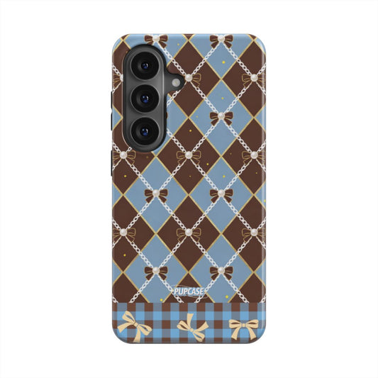 Pearl Ribbon Argyle Magnetic Tough Phone Case | Samsung & Google Pixel