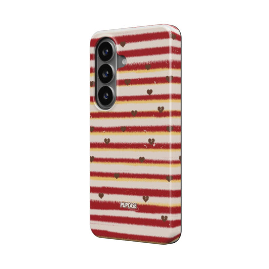 Cocoa Heart Stripe Magnetic Tough Phone Case | Samsung & Google Pixel